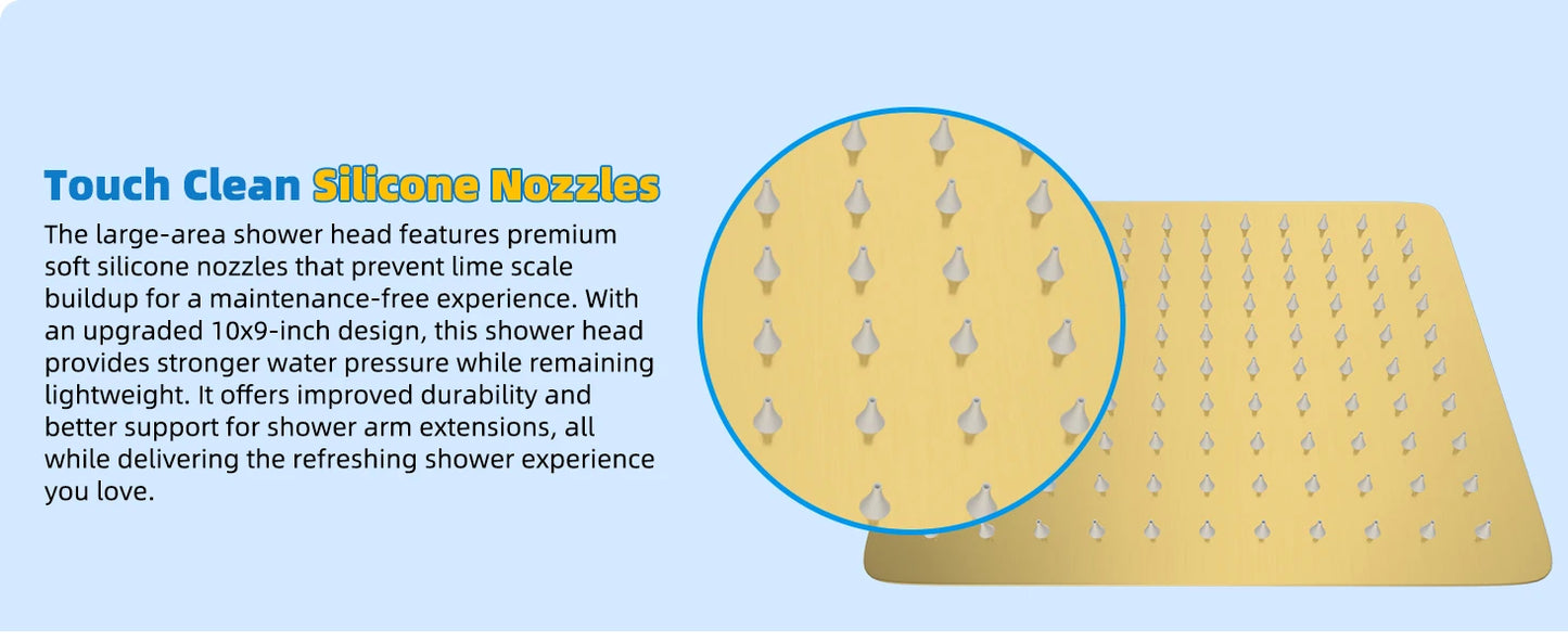 Hibbent High Pressure Rainfall Shower Head With Handheld Spray