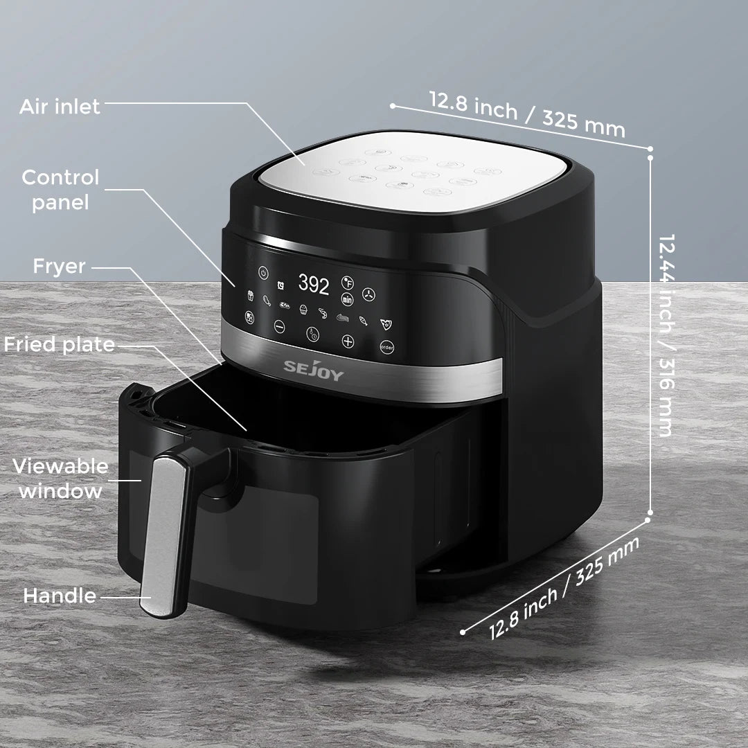 SEJOY 8-in-1 Air Fryer Oven Oilless Cooker Roast Bake Dehydrate
