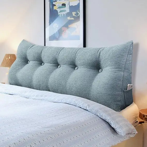 Ergonomic Button Tufted Triangular Headboard Panels for Wall Mount