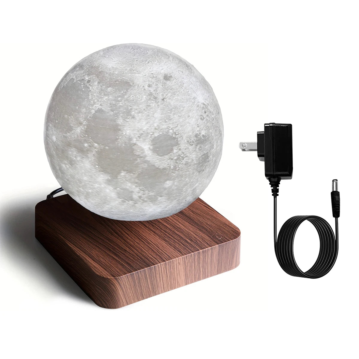 Mexllex Magnetic Moon Lamp With Wooden Base Three Temperature LED