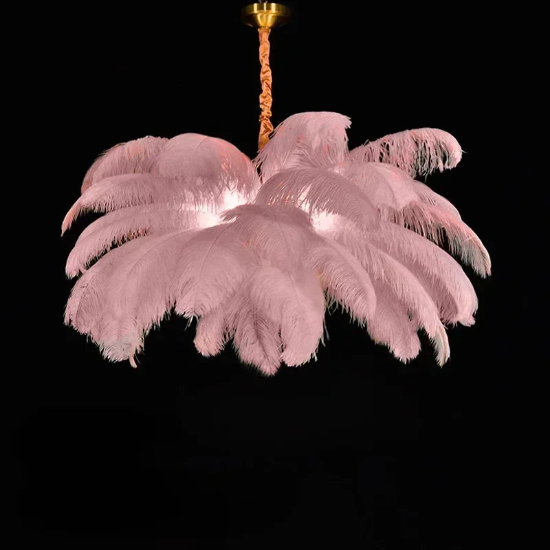 Nordic Ostrich Feather LED Pendant Lamp For Living Room And Bedroom Decor