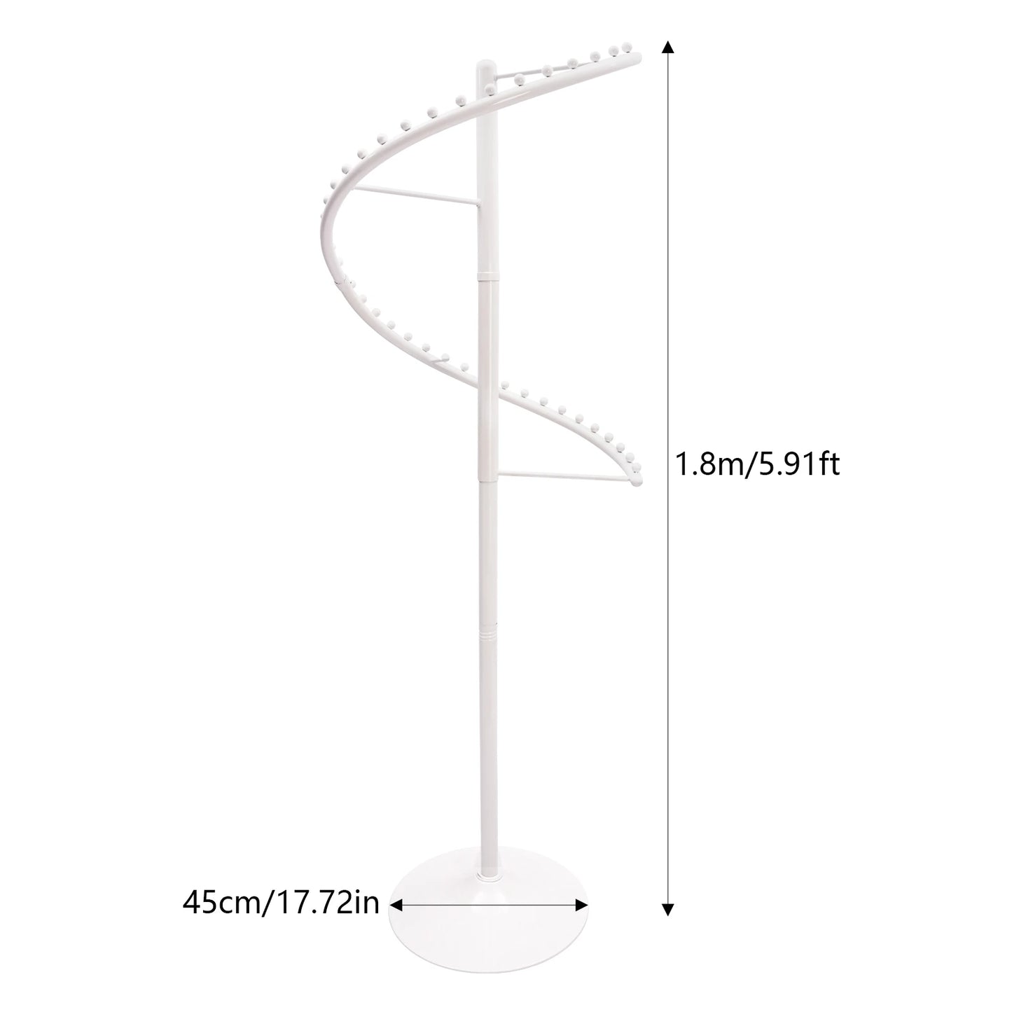 Rotating Iron Spiral Clothing Rack Portable Garment Stand