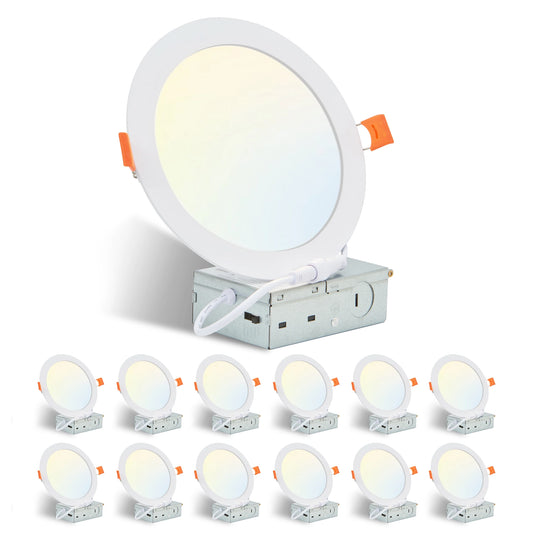 ARLGSITE 12-Pack Dimmable LED Recessed Lights With Junction Box
