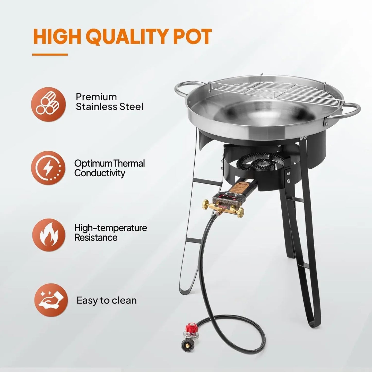 Concave Comal Set With 80000 BTU Propane Stove Discada Cooker