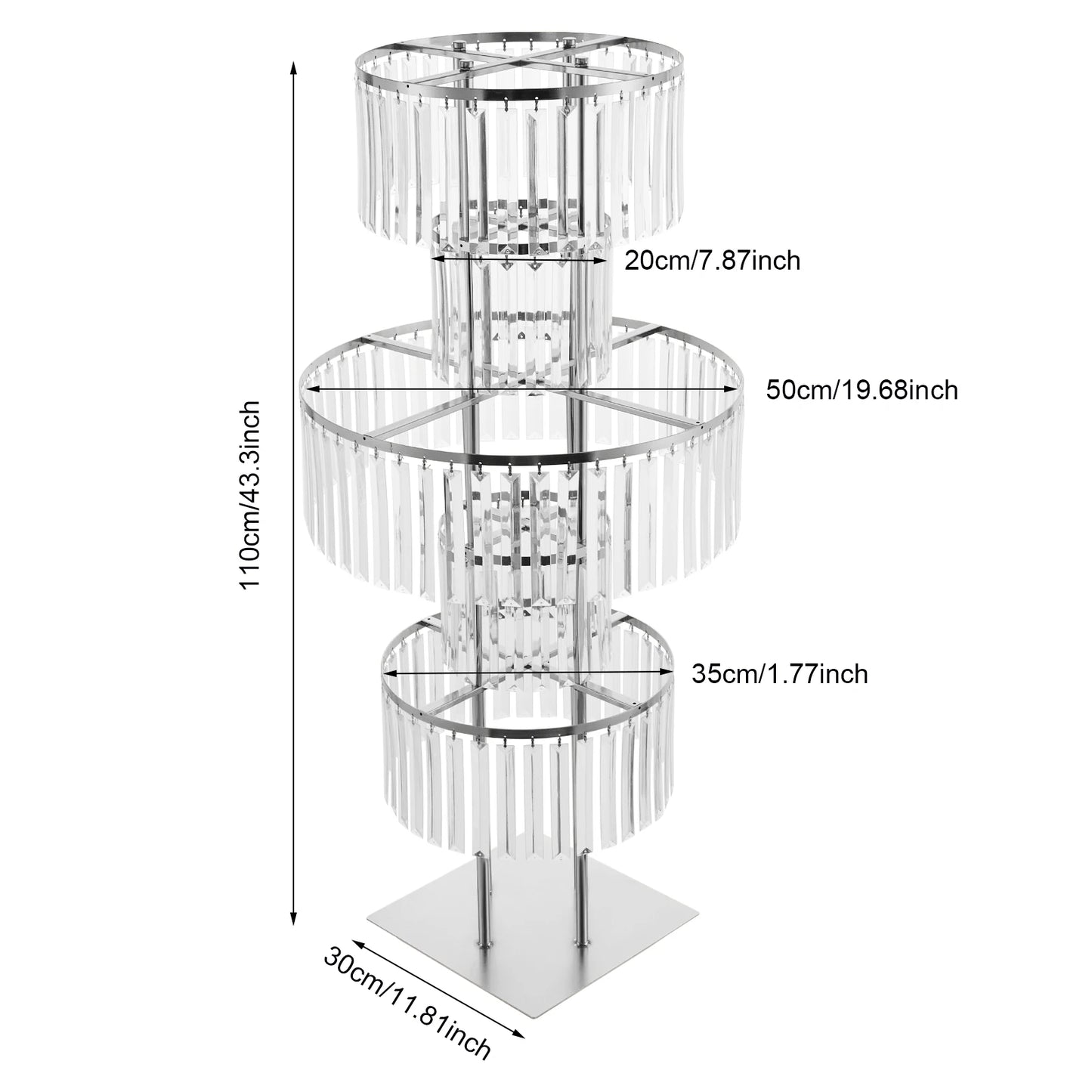 NONECN 5 Tier Crystal Flower Stand Wedding Centerpieces Two Pack
