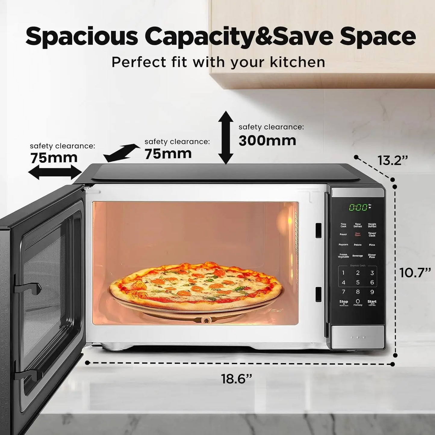 BLACK+DECKER Microwave Countertop Oven With Auto Menus, 900W