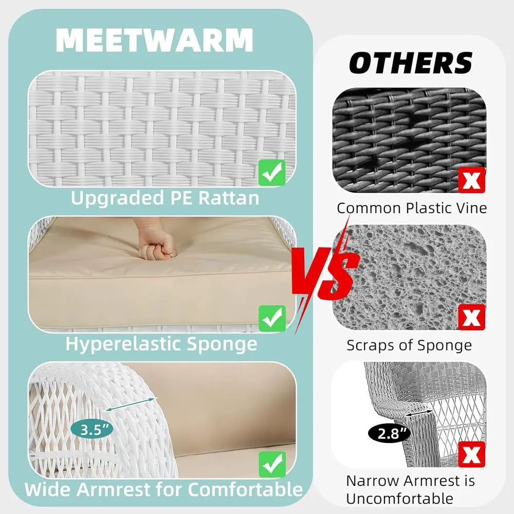 TIFICY Rattan Patio Rocker Chair All-Weather Wicker Outdoor