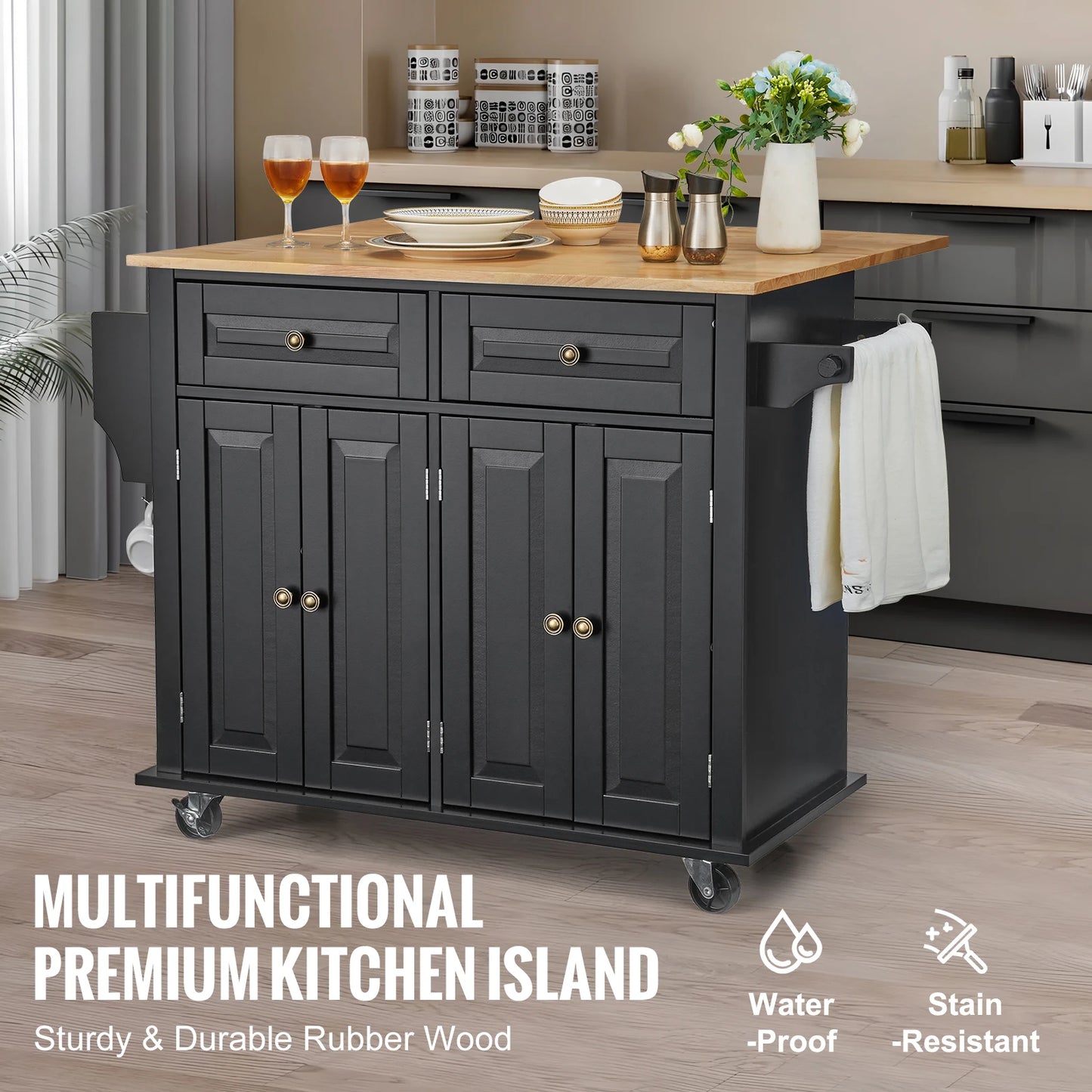 SucceBuy Kitchen Island Cart With Storage SucceBuy Kitchen Island Cart With Storage Cabinet On Wheels On Wheels