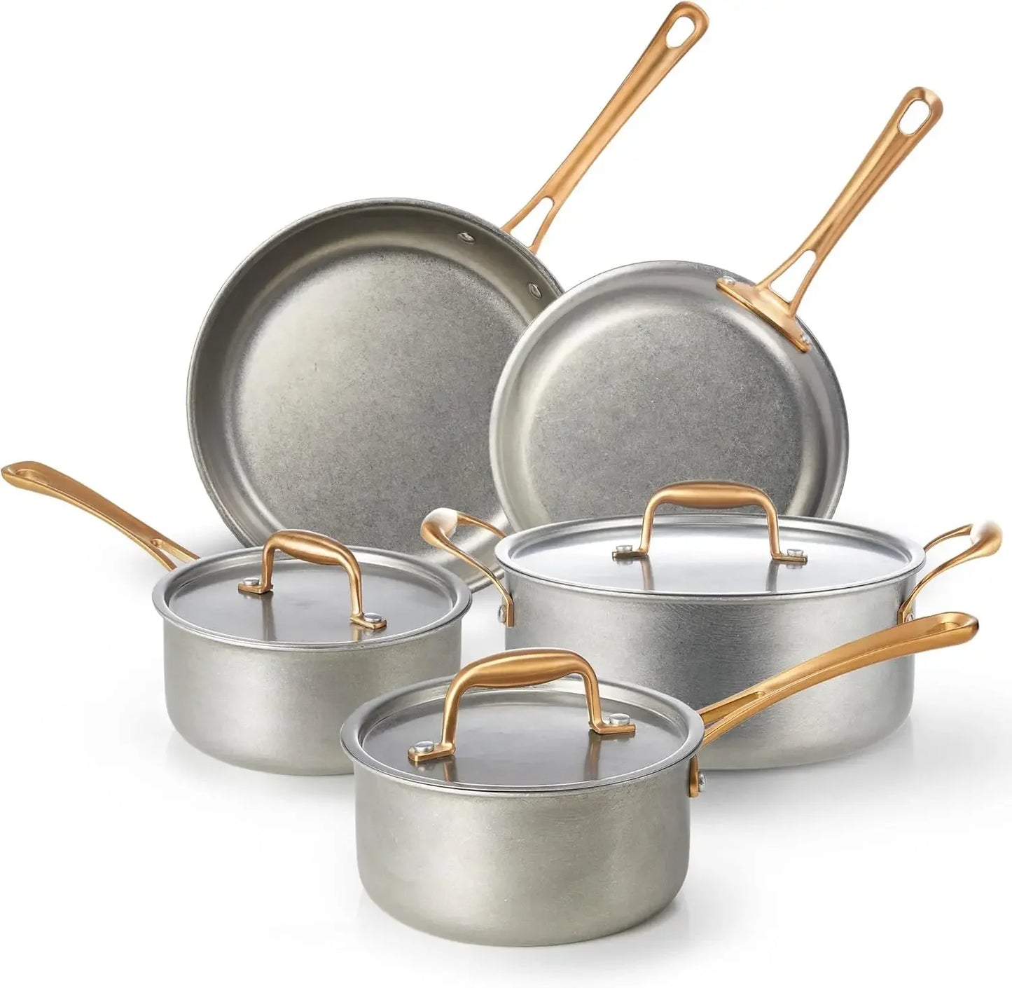 Vintage Stainless Steel Cookware Set Non Toxic PFOA PFOS PTFE