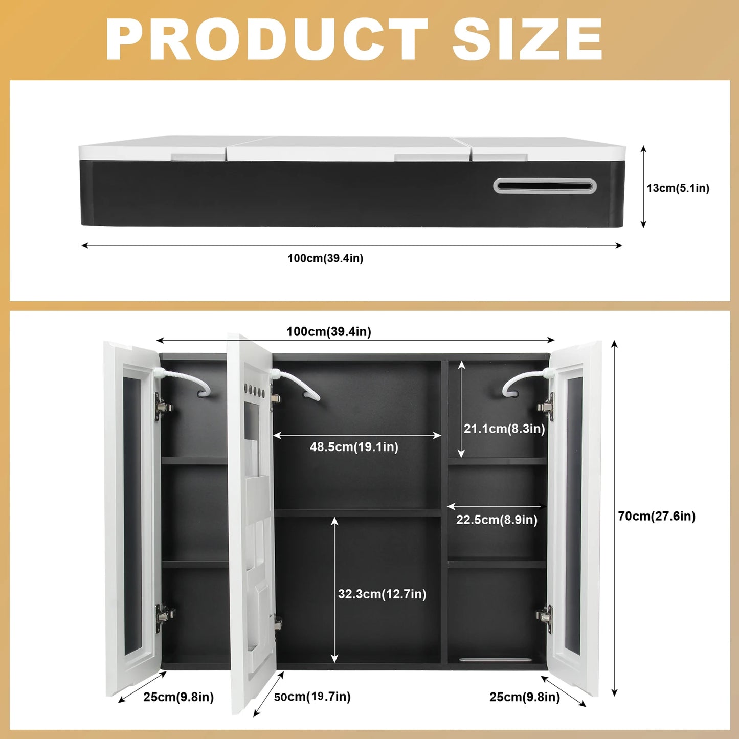 Onesaimei LED Mirror Medicine Cabinet With LED Lighting