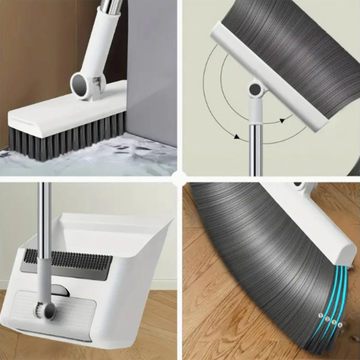 3 In 1 Broom And Dustpan Set For Efficient Cleaning