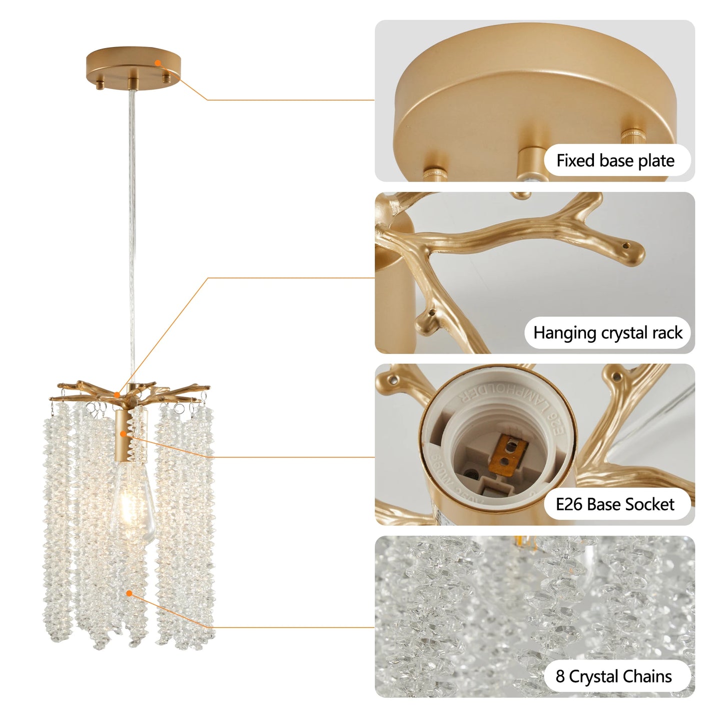 ARLGSITE Crystal Pendant Lights 3-Pack Beaded Waterfall Chandelier