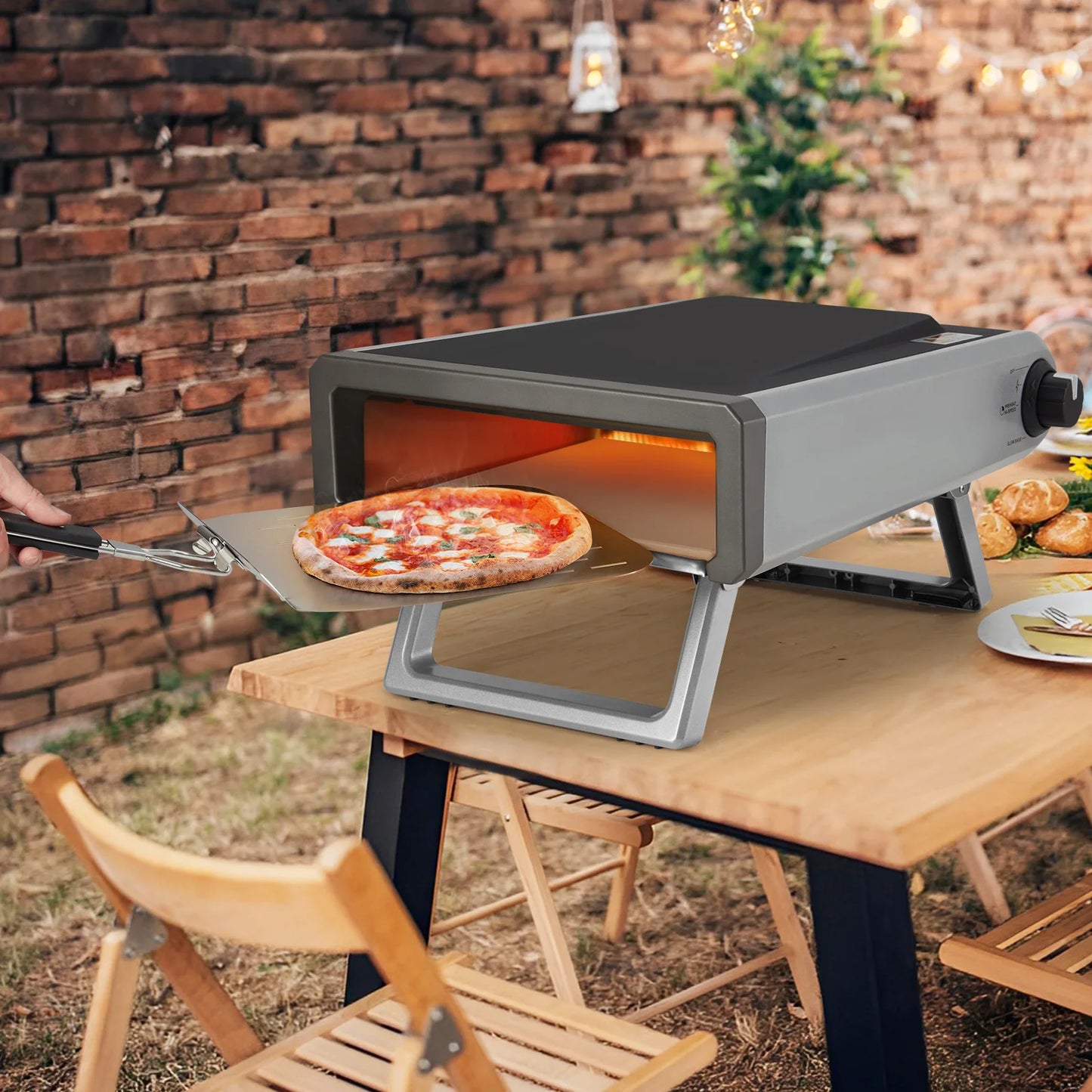 Adoolla Gas Powered Outdoor Pizza Oven For Backyard Cooking
