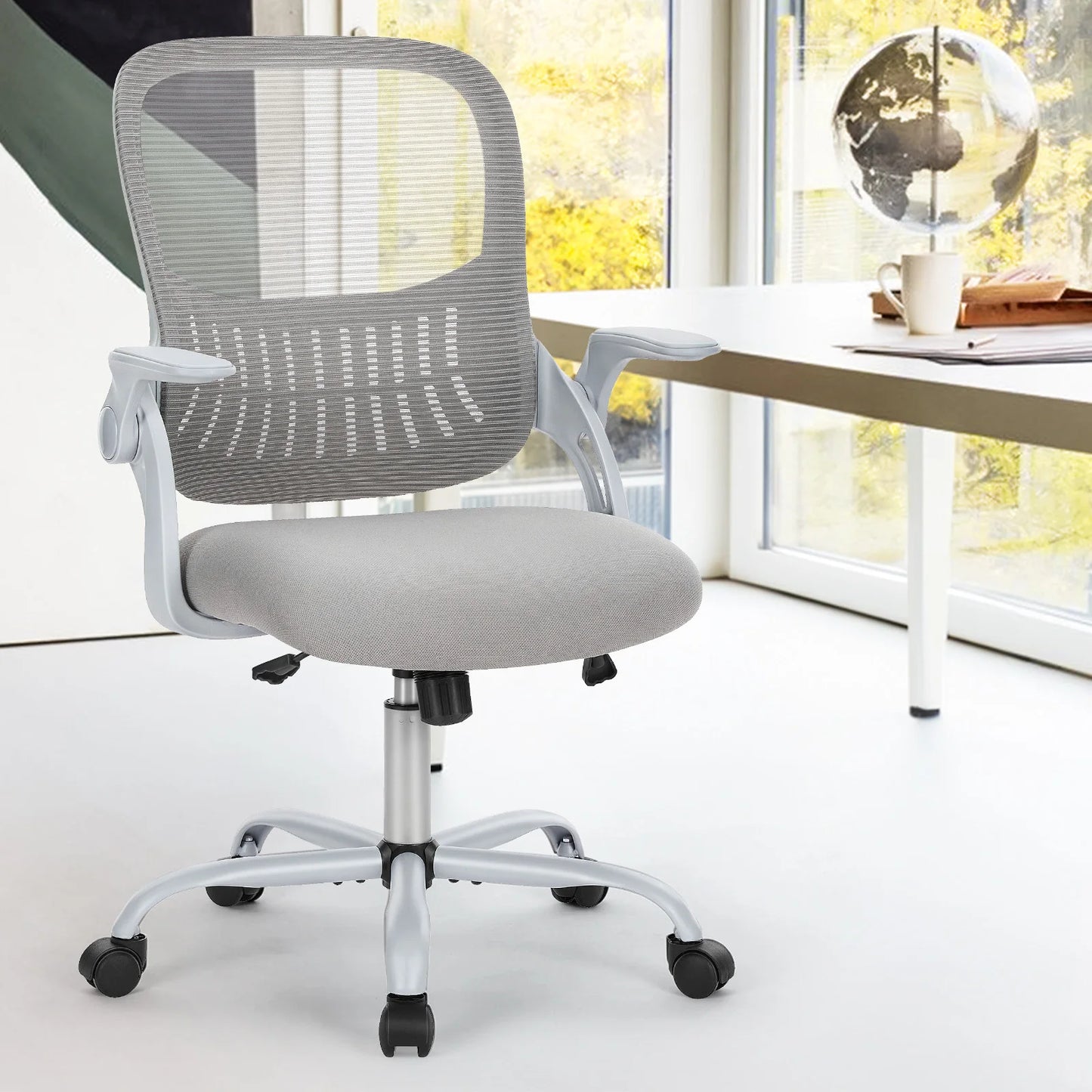 JHK Ergonomic Mesh Back Office Chair With Adjustable Height Wheels