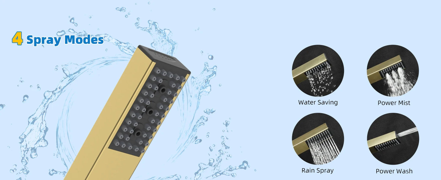 Hibbent High Pressure Rainfall Shower Head With Handheld Spray