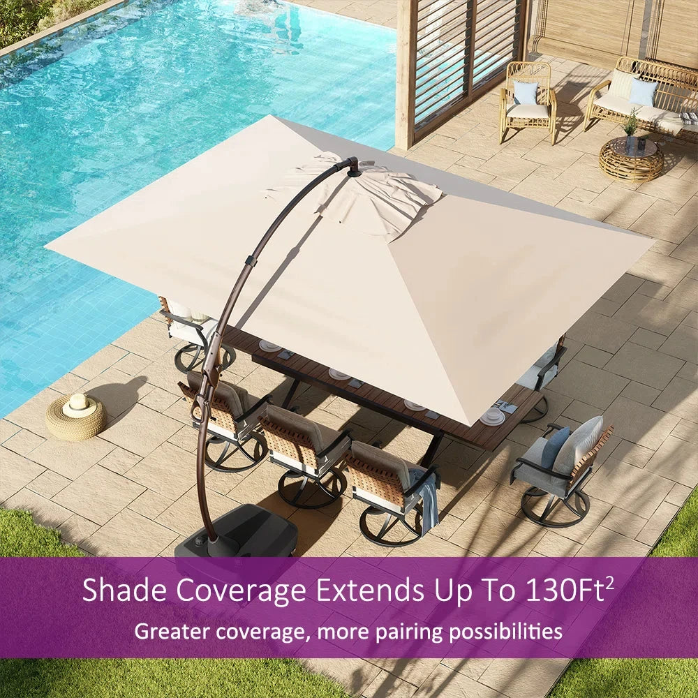 Grand Patio Outdoor Cantilever Umbrella With Base For Pool Garden