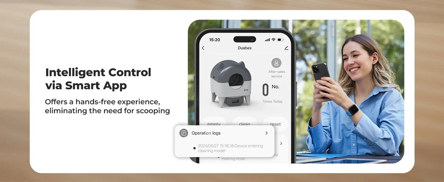 Lunapurr Automatic Self-Cleaning Cat Litter Box With App