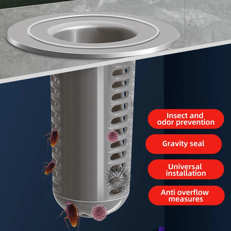 Houseeker Sink Drain Filter Hair Catcher 4 Pack Plastic