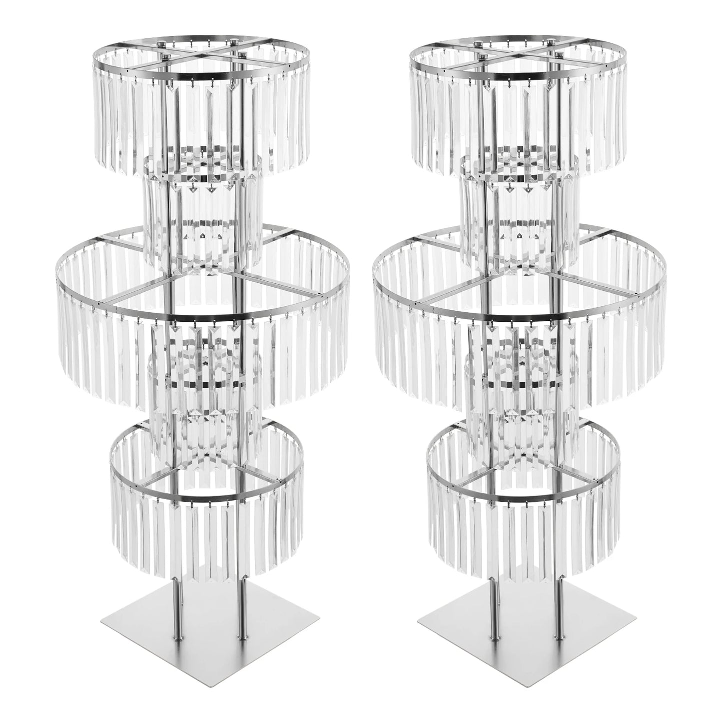 NONECN 5 Tier Crystal Flower Stand Wedding Centerpieces Two Pack