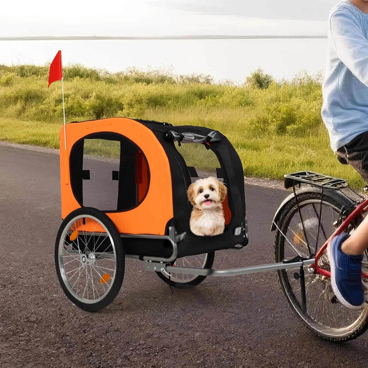 TWISTER.CK Dog Bike Trailer 88 Lbs Capacity Carrier