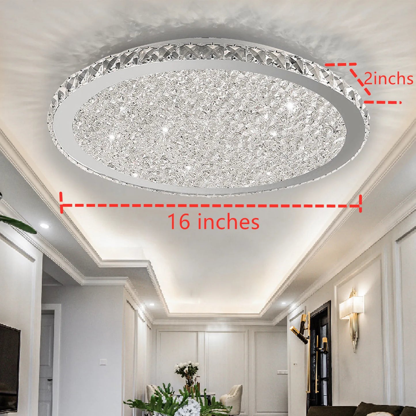 LOYALHEARTDY Crystal Ceiling Light LED Chandelier Pendant