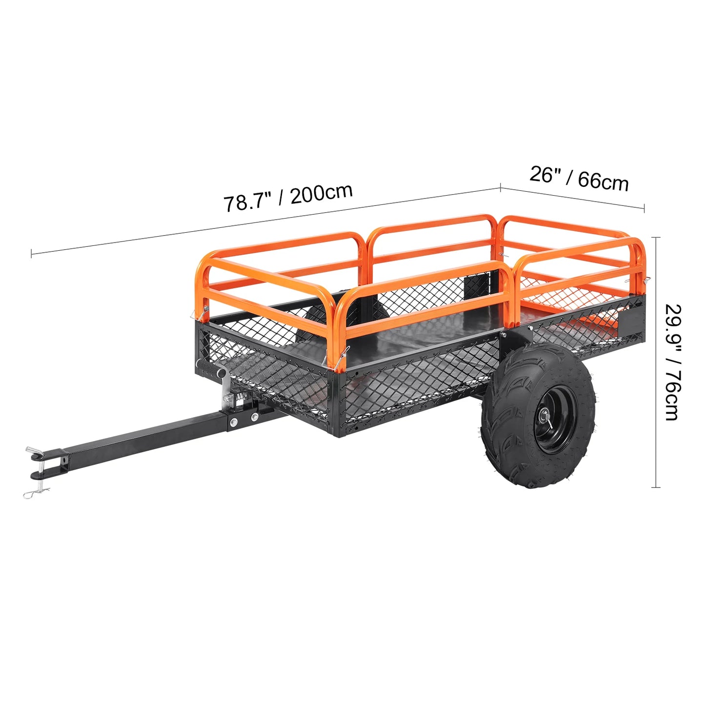 SucceBuy Heavy Duty Steel ATV Dump Trailer With Removable Sides