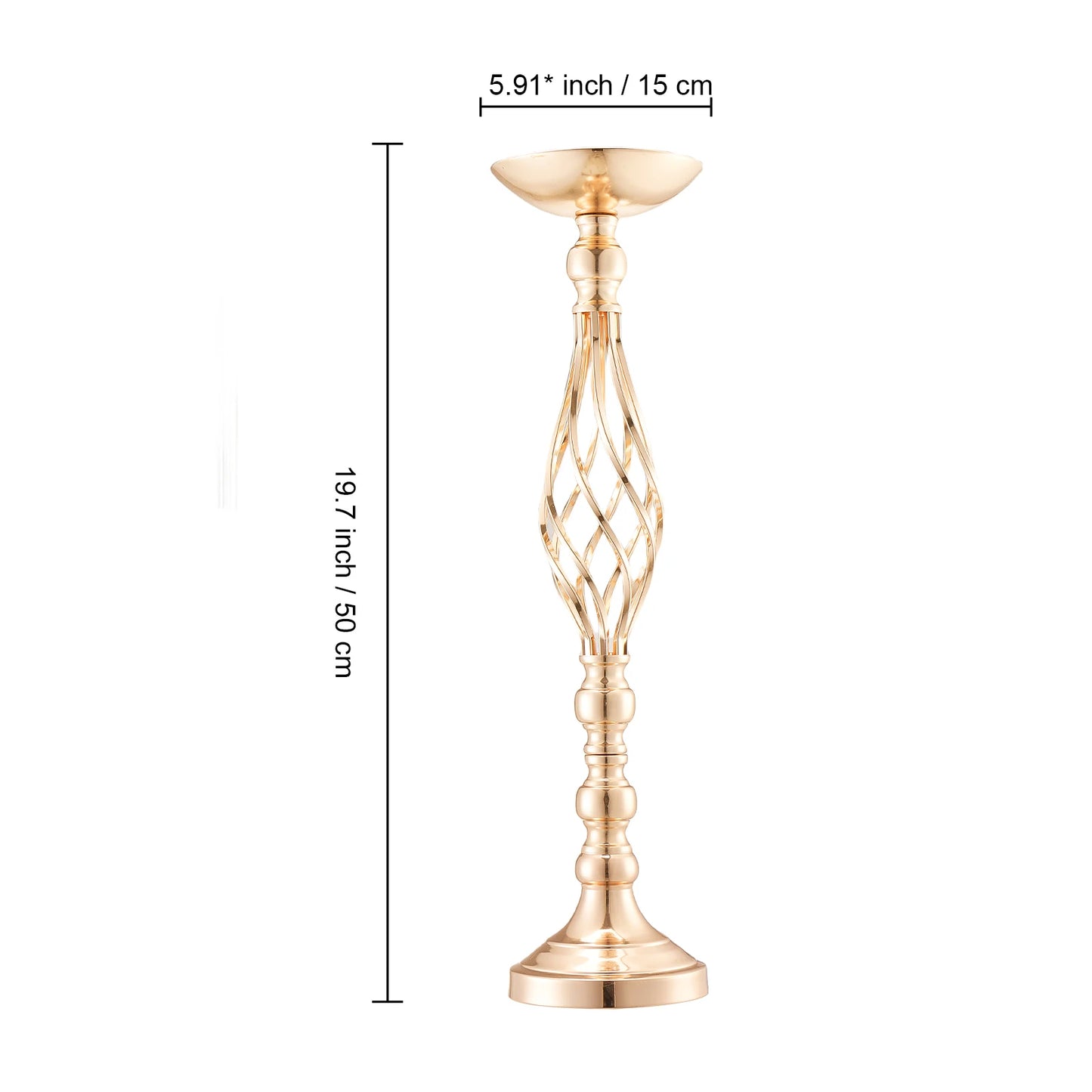 NONECN Tall Crystal Wedding Flower Stand Metal Centerpiece Vase
