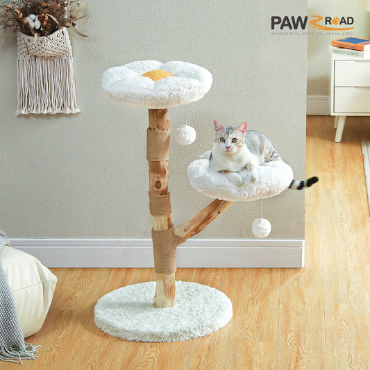 PAWZ Road Flower Cat Tree Indoor Cats Modern Wood Tower