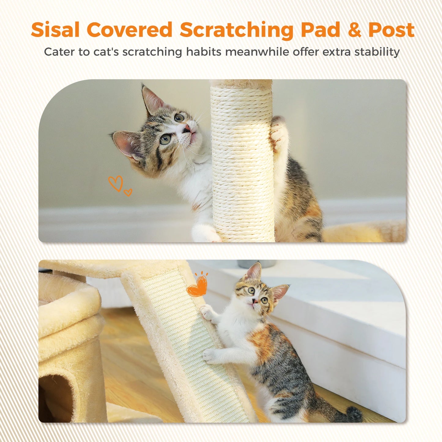 PAWZ Road Small Indoor Cat Tree With Sisal Scratching Post