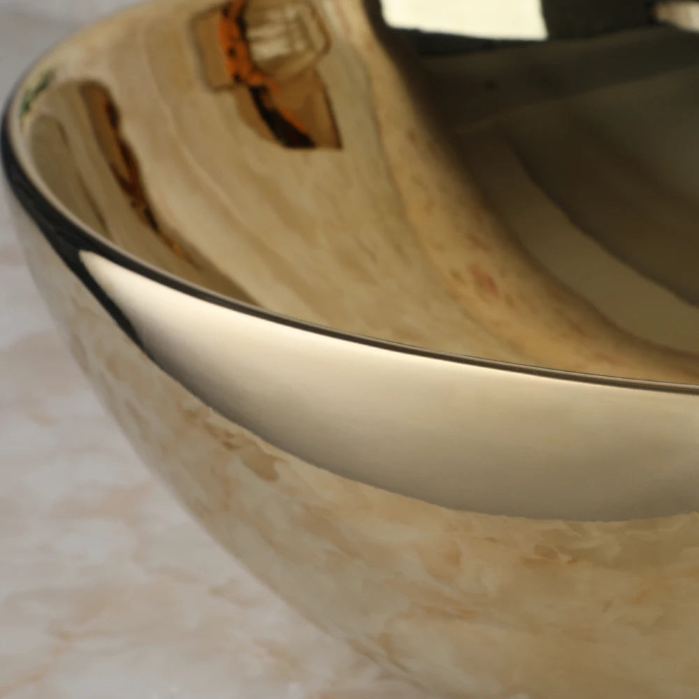 Torayvino Vessel Sink Ceramic Bathroom Set With Faucets And Drain
