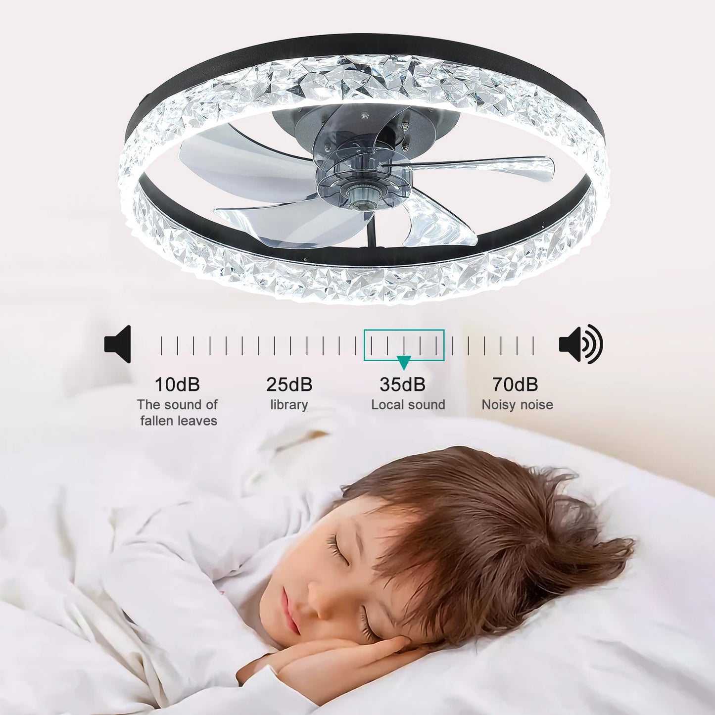 ARLGSITE Six Speed Dimmable LED Ceiling Fan Light with Remote
