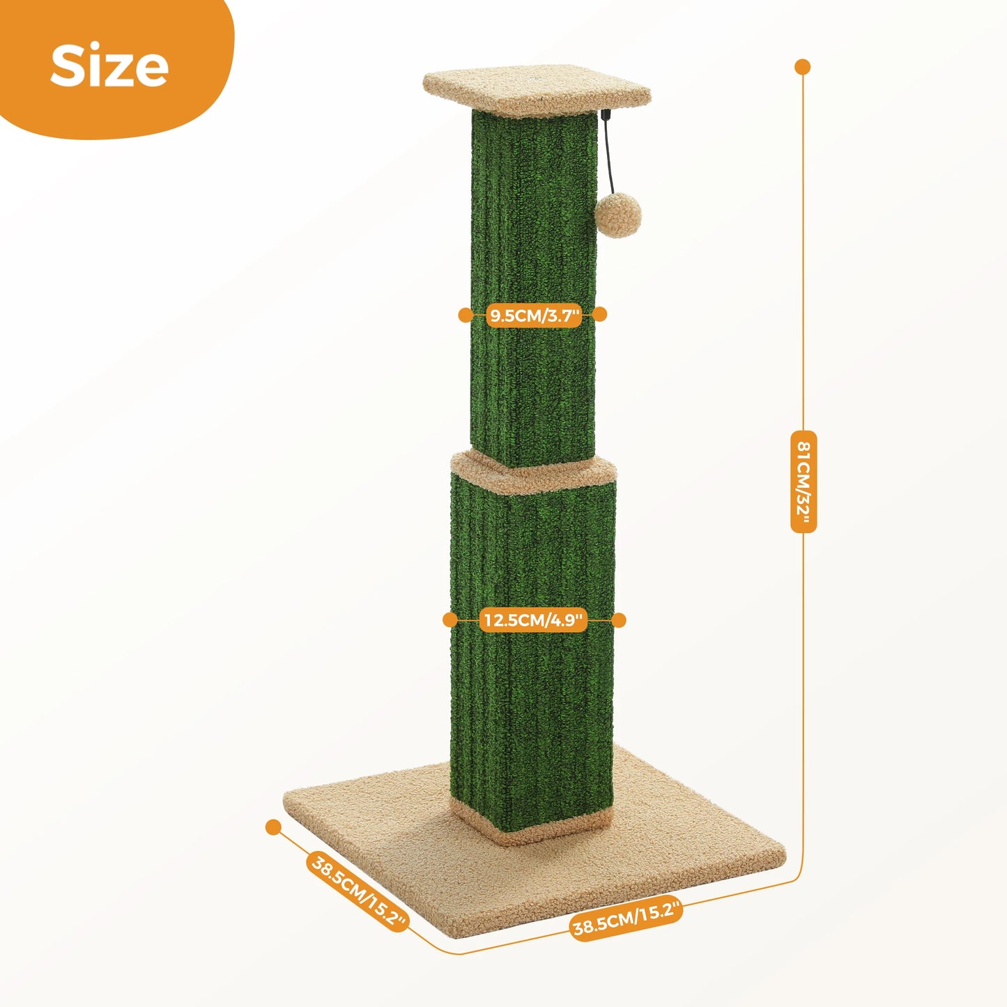 PAWZ Road Large Cat Scratching Post With Sisal Ball