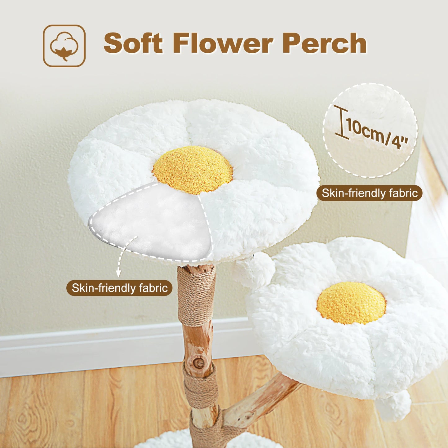 PAWZ Road Flower Cat Tree Indoor Cats Modern Wood Tower