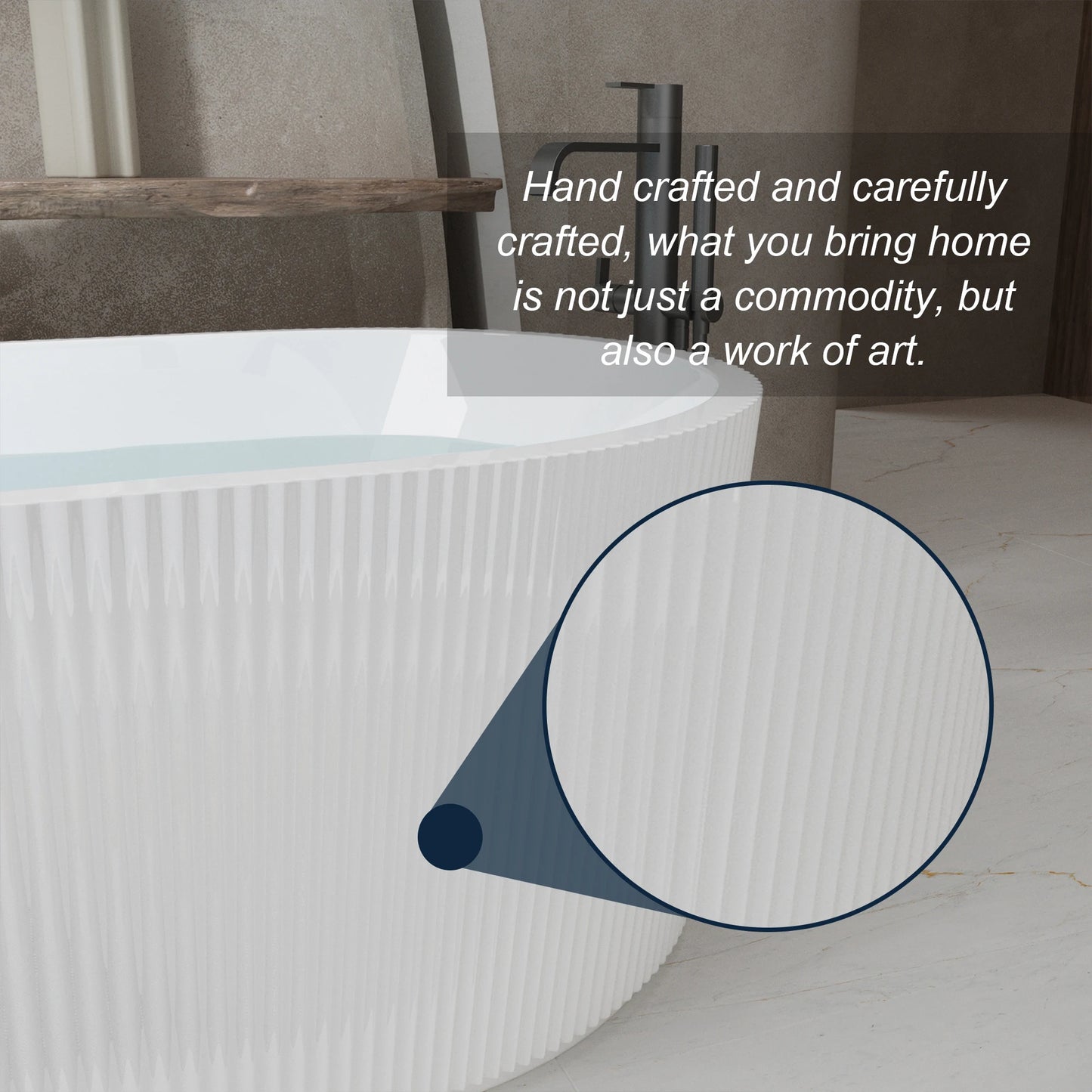 Sh.Kl Freestanding Acrylic Soaking Bathtub With Integrated Overflow Drain