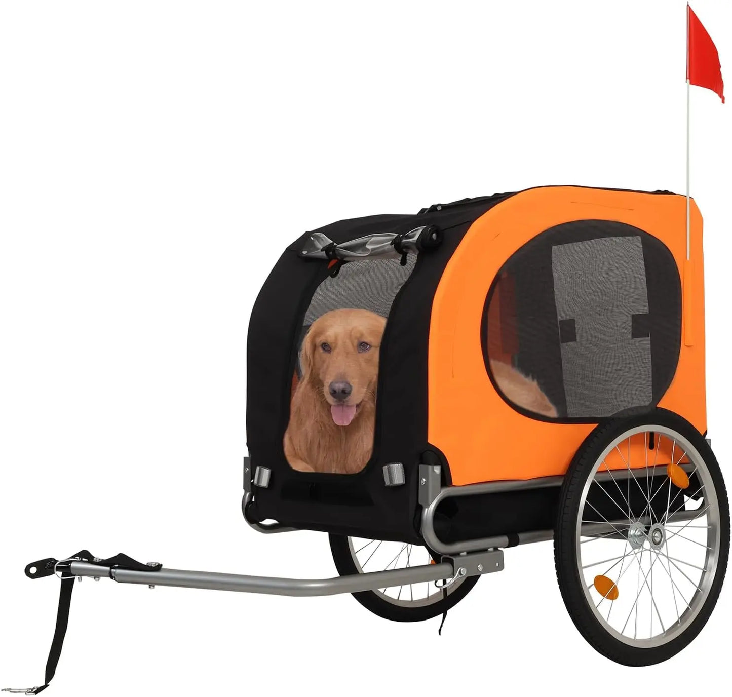 HiMISS Steel Dog Bike Trailer With Folding Pet Cart