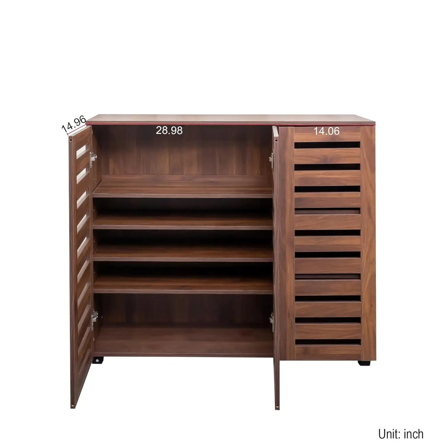 Retro Shoe Cabinet 5-Tier Storage with Adjustable Shelves