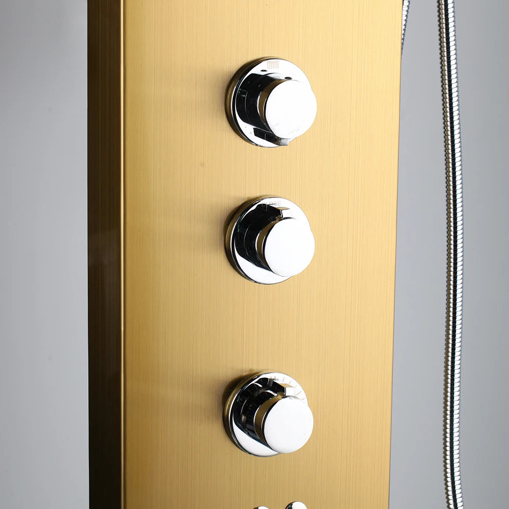 MEKKHALA Multifunctional Shower Panel Tower With Rainfall Massage Jets