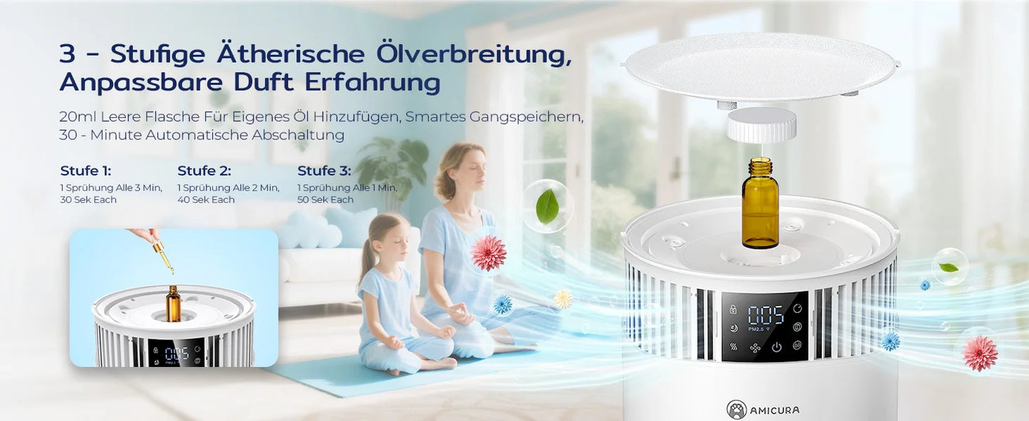 Amicura P2 Air Purifier For Pets Allergies 450 CADR