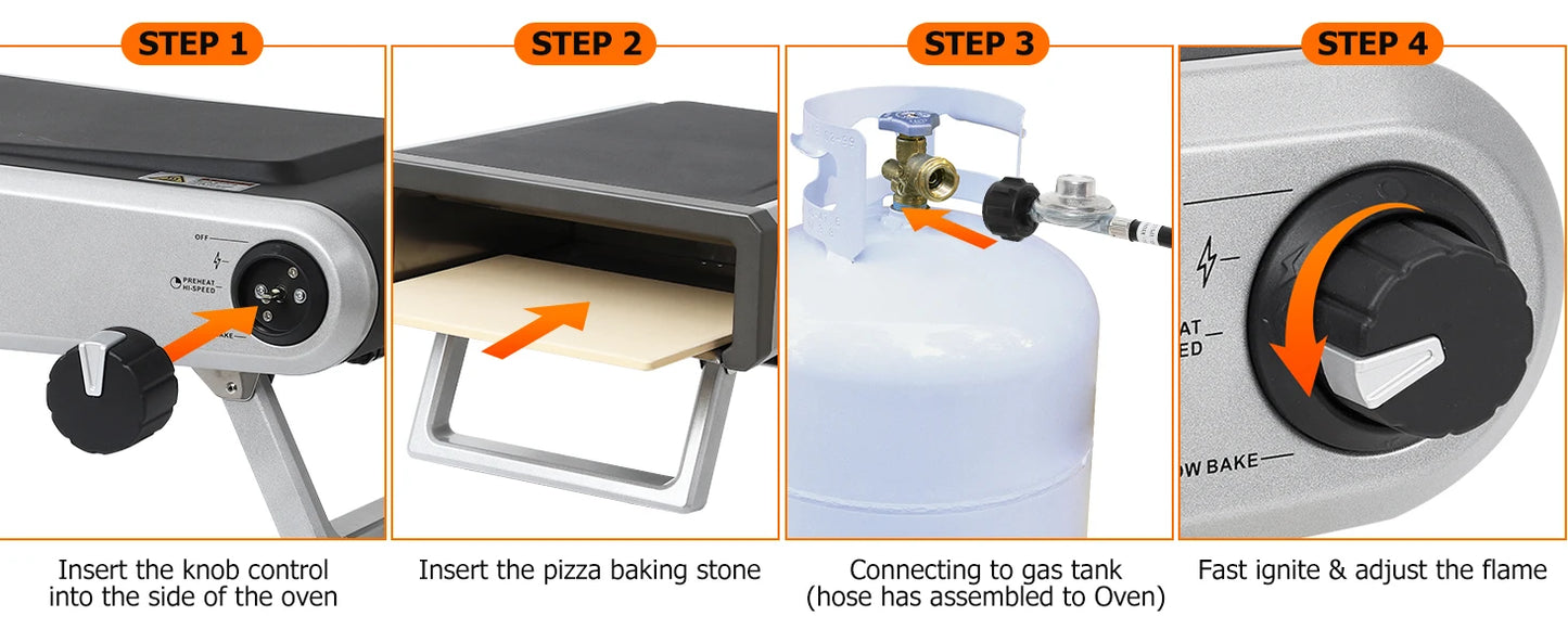 Adoolla Gas Powered Outdoor Pizza Oven For Backyard Cooking