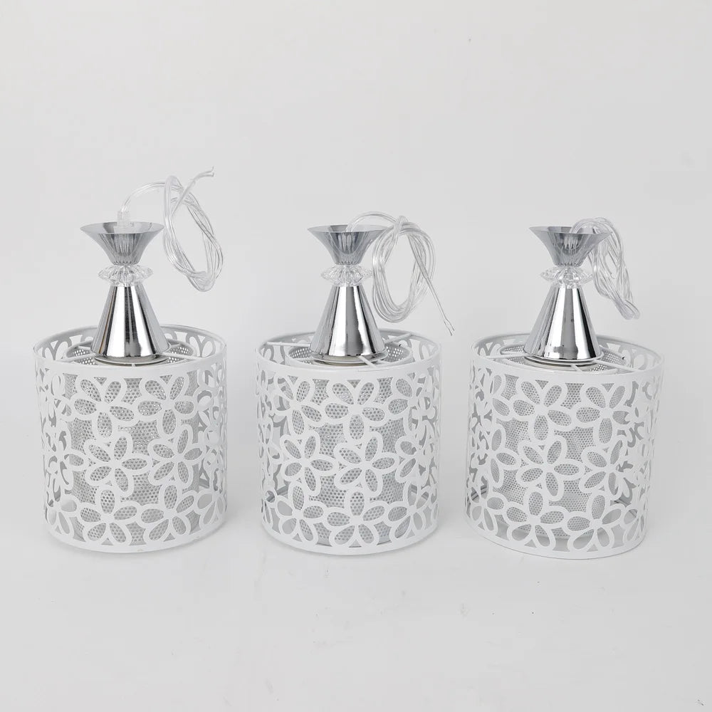 Bymaocar Modern 3-Head Crystal Flower Pendant Lamp With E27 Socket