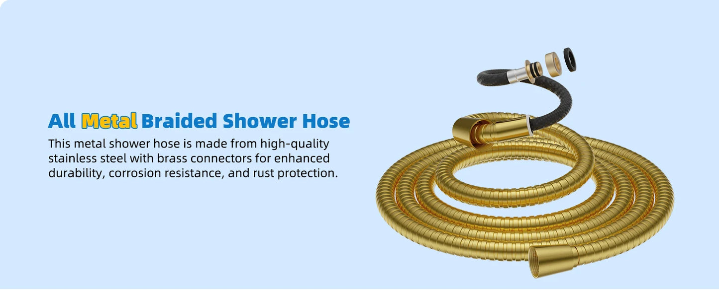 Hibbent High Pressure Rainfall Shower Head With Handheld Spray
