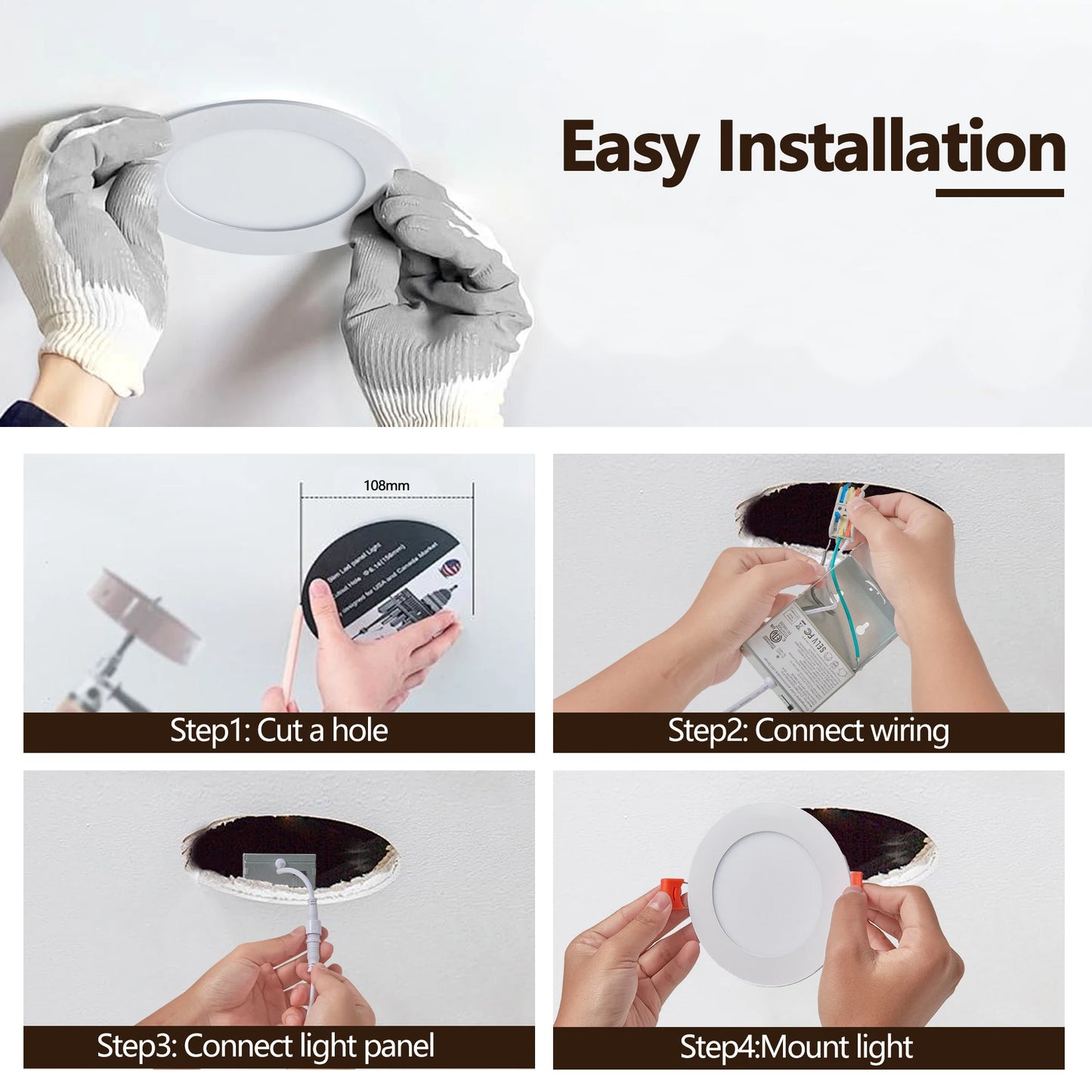 ARLGSITE 12-Pack Dimmable LED Recessed Lights With Junction Box