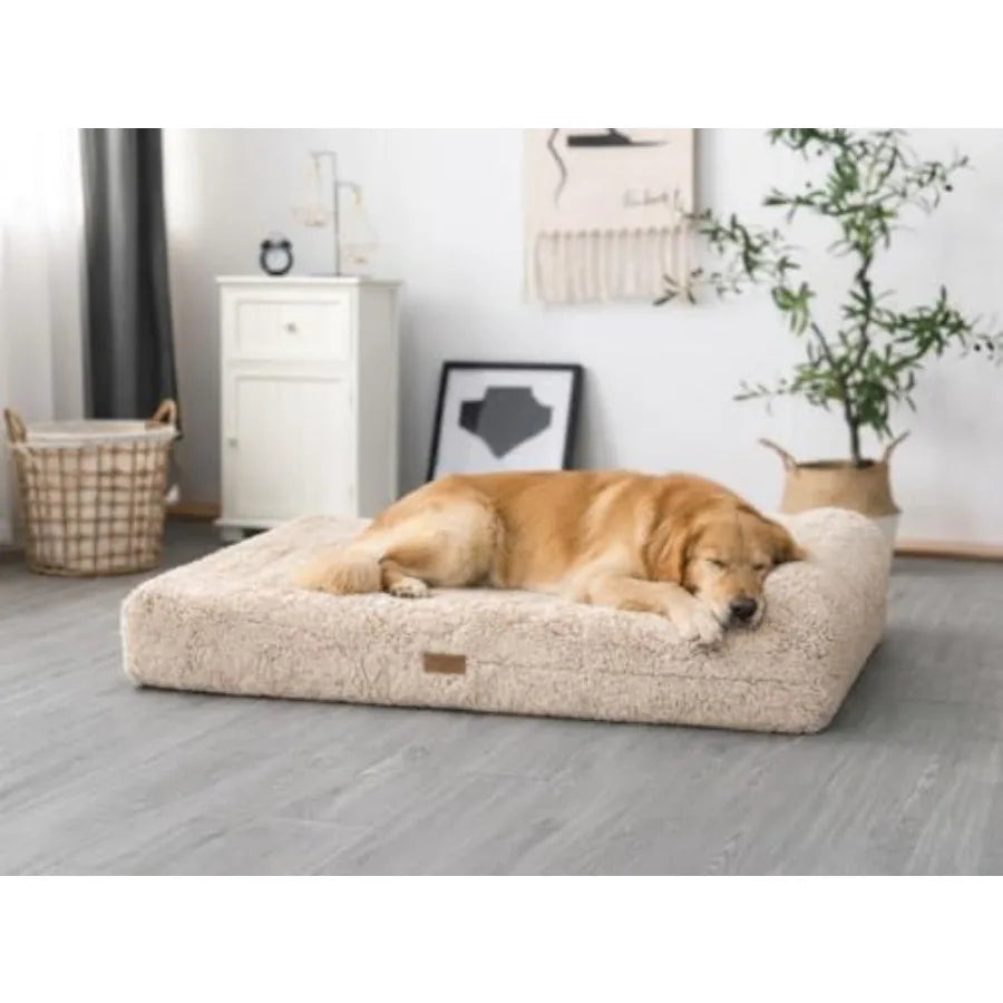Orthopedic Memory Foam Dog Bed With Pillow And Waterproof Liner