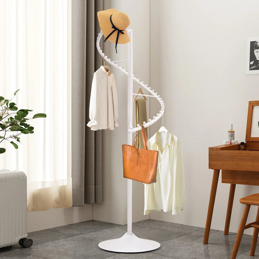 Rotating Iron Spiral Clothing Rack Portable Garment Stand