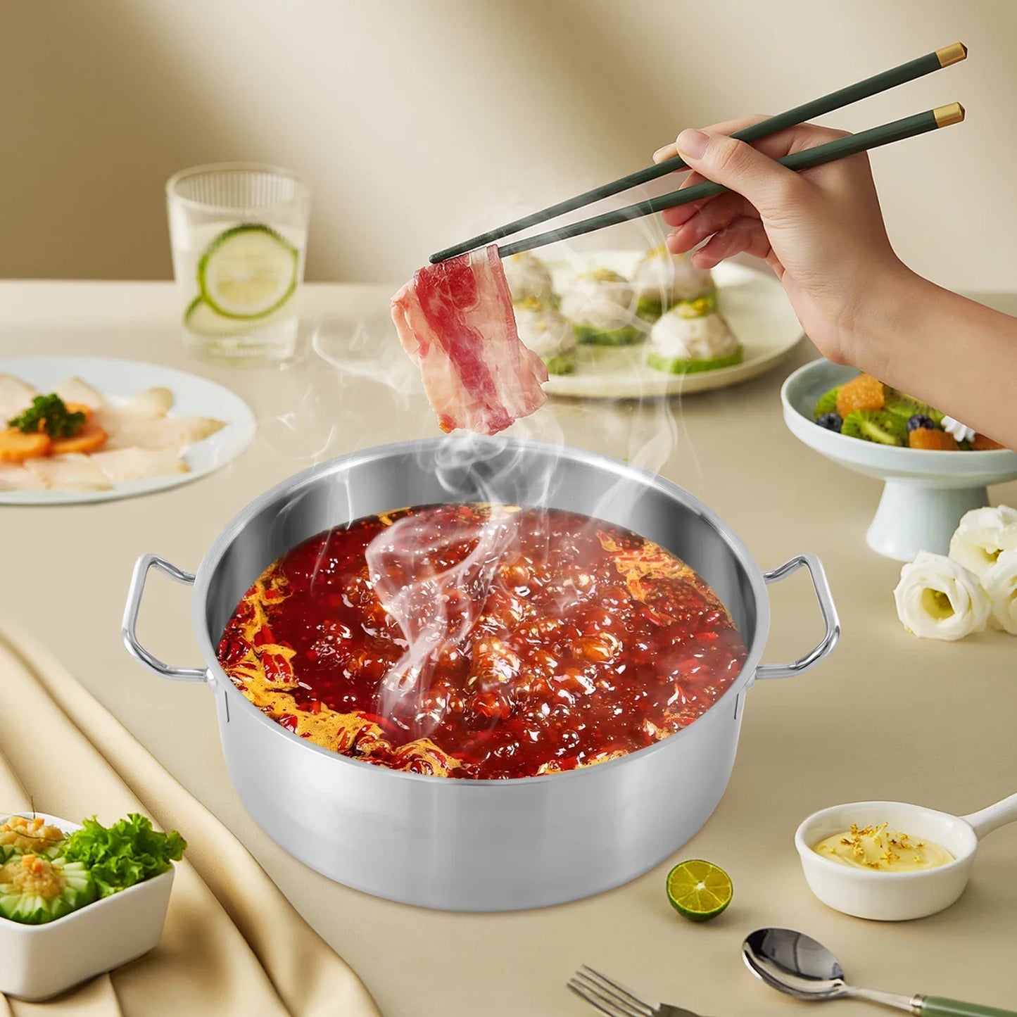Stainless Steel Stock Pot With Glass Lid For Gas Ceramic