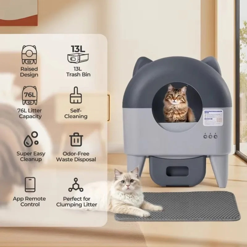 Lunapurr Automatic Self-Cleaning Cat Litter Box With App