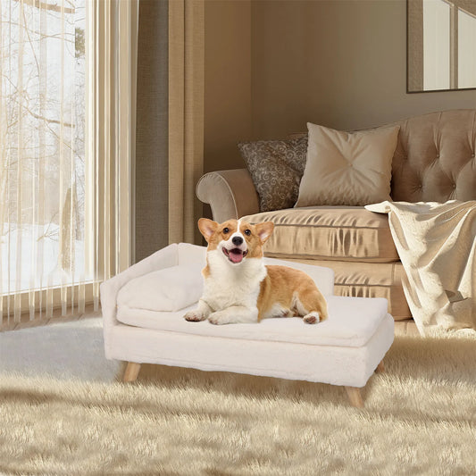 BINGOPAWCN Elevated Nordic Pet Bed With Waterproof Cozy Pad And Sturdy Wood Legs