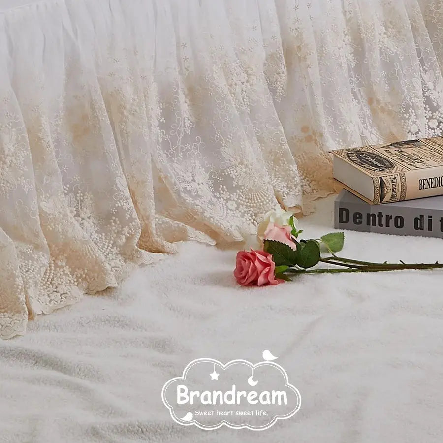 Boho Lace Crib Bed Skirt For Baby Nursery Dust Ruffle