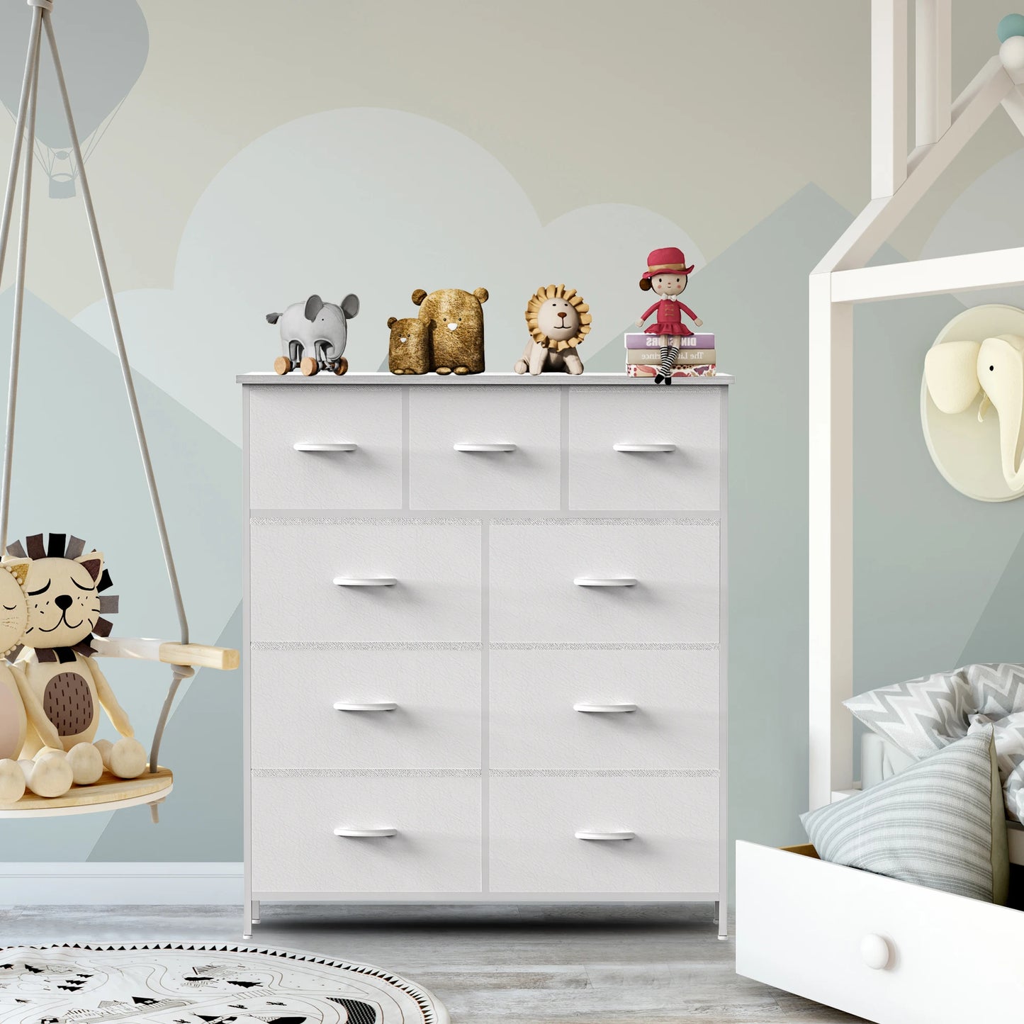 JHK Dresser For Bedroom With 9 Fabric Storage Drawers