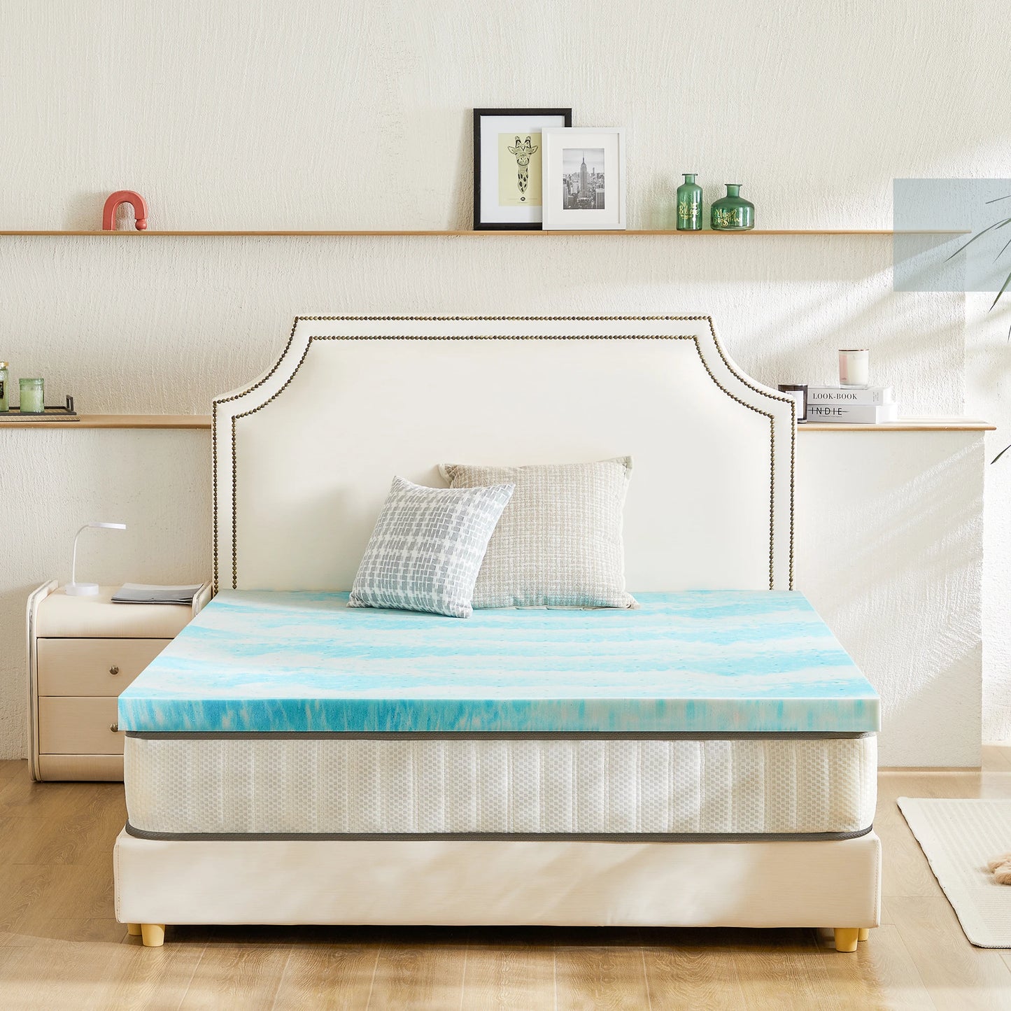 JHK Memory Foam Mattress Topper Gel Cooling Soft And Breathable